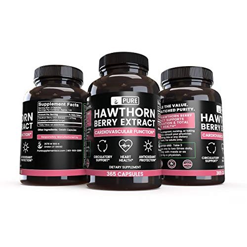 Natural Hawthorn Berry Extract, 365 Capsules, 4 Month Supply, No ...
