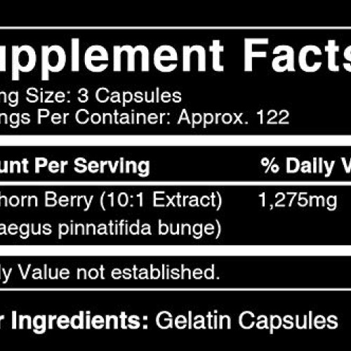 Natural Hawthorn Berry Extract, 365 Capsules, 4 Month Supply, No ...