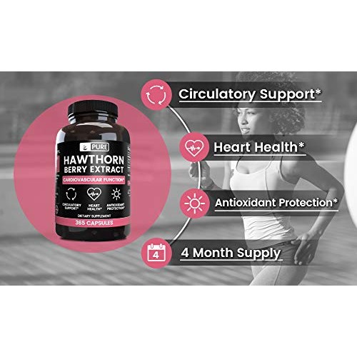 Natural Hawthorn Berry Extract, 365 Capsules, 4 Month Supply, No ...