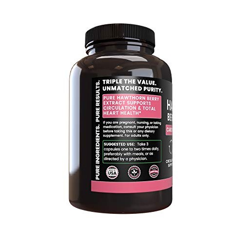 Natural Hawthorn Berry Extract, 365 Capsules, 4 Month Supply, No ...