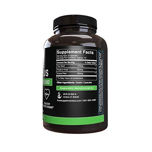 Natural Triple Fiber Plus, 365 Capsules, 70-Day Supply, No Steara...