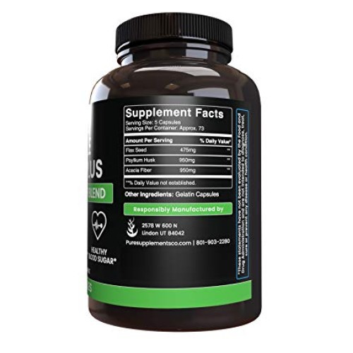 Natural Triple Fiber Plus, 365 Capsules, 70-Day Supply, No Steara...