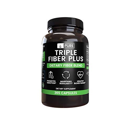 Natural Triple Fiber Plus, 365 Capsules, 70-Day Supply, No Steara...