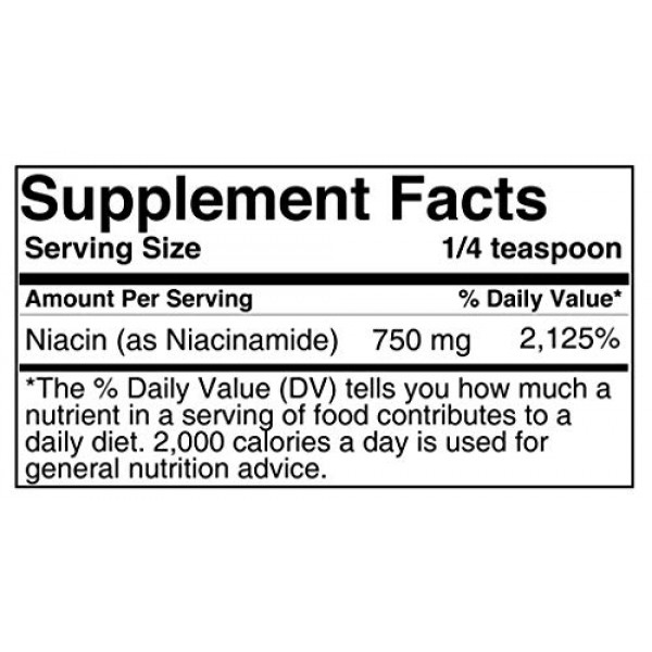 Niacinamide Vitamin B3 100% Pure, Vegan & Gluten-Free, Flush-Fr...