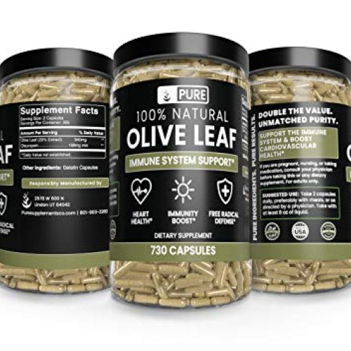 Olive Leaf, 730 Capsules, 940mg, No Magnesium or Rice Filler, Non...
