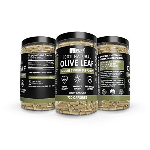 Olive Leaf, 730 Capsules, 940mg, No Magnesium or Rice Filler, Non...