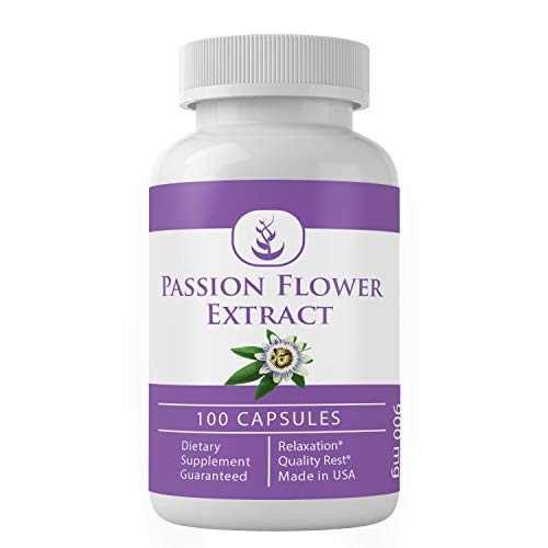 Passion Flower Extract 100 Capsules 100% Prue, Non-GMO, Relaxat...
