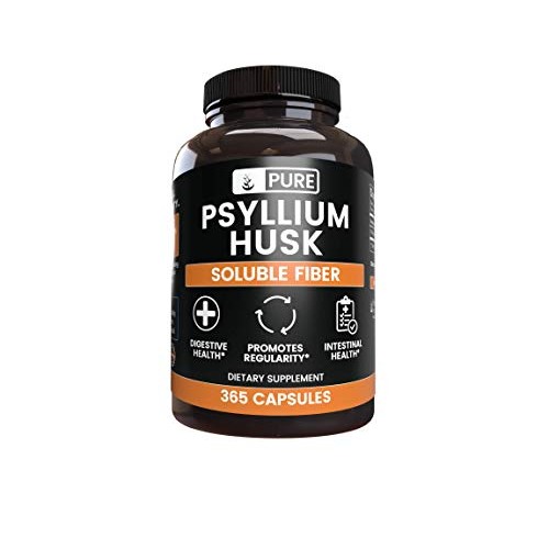 Psyllium Husk 365 Capsules No Stearates or Rice Fillers, Gluten...