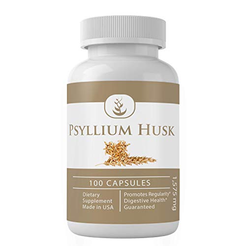 Psyllium Husk Capsules 100 Capsules Fiber Powder Supplement, Di...