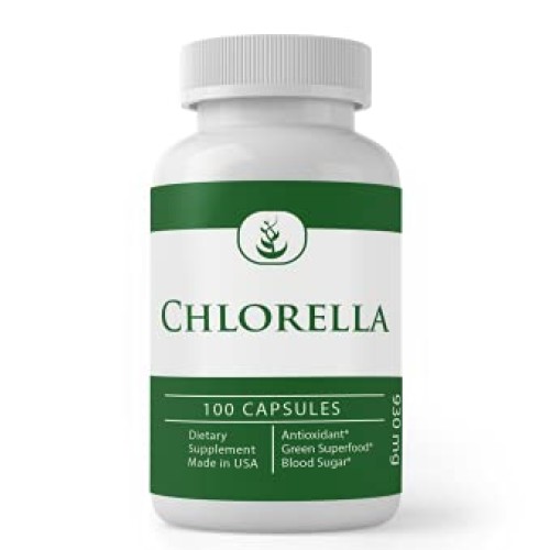 Pure Chlorella Capsules Natural, Gluten Free, Source of Chlorophyll