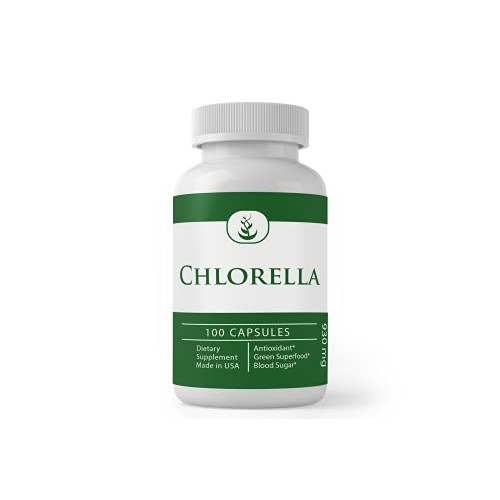 Pure Chlorella Capsules Natural, Gluten Free, Source of Chlorophyll