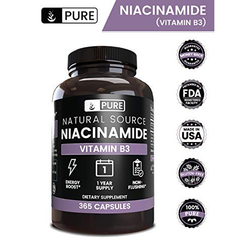 Pure Niacinamide 365 Capsules Natural & Undiluted Niacinamide ...