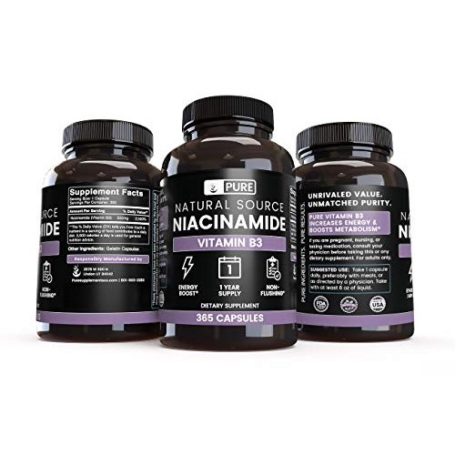 Pure Niacinamide 365 Capsules Natural & Undiluted Niacinamide ...