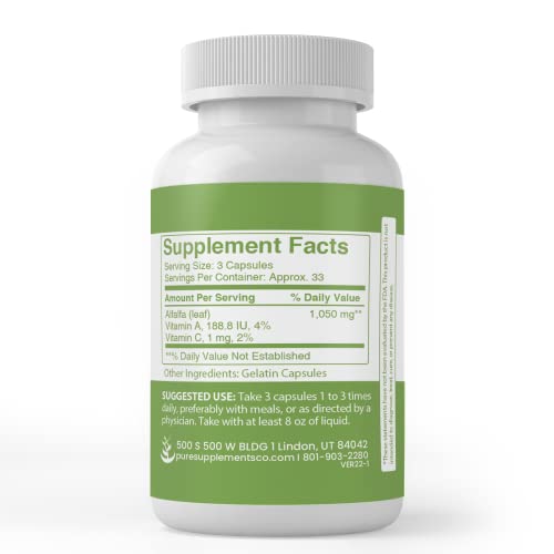 Pure Original Ingredients Alfalfa Leaf, 100 Capsules Always Pur...