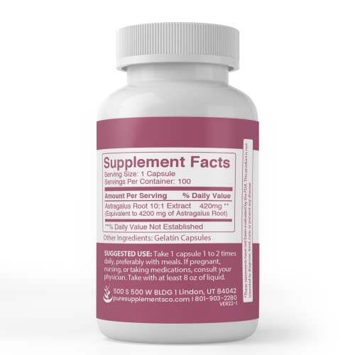 Pure Original Ingredients Astragalus Extract, 100 Capsules Alwa...