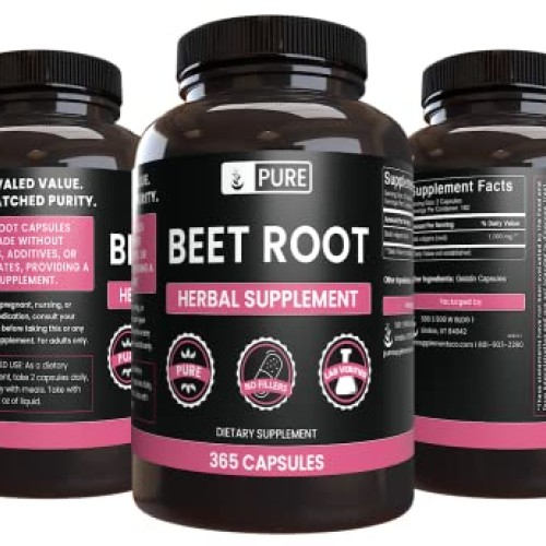 Pure Original Ingredients Beet Root 365 Capsules No Magnesium O...