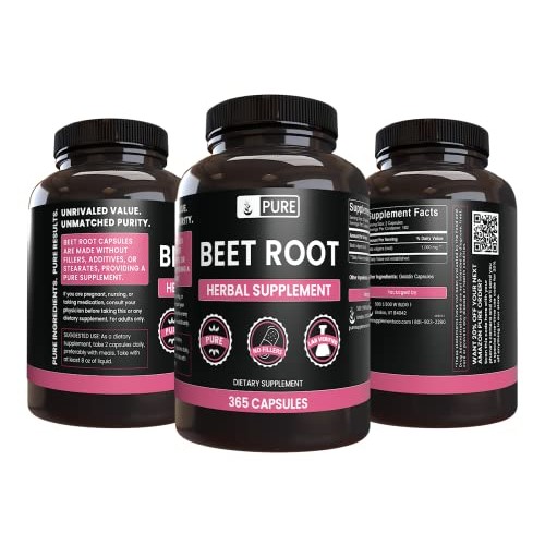 Pure Original Ingredients Beet Root 365 Capsules No Magnesium O...