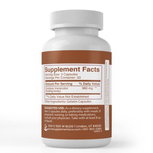 Pure Original Ingredients Turkey Tail Mushroom, 100 Capsules Al...