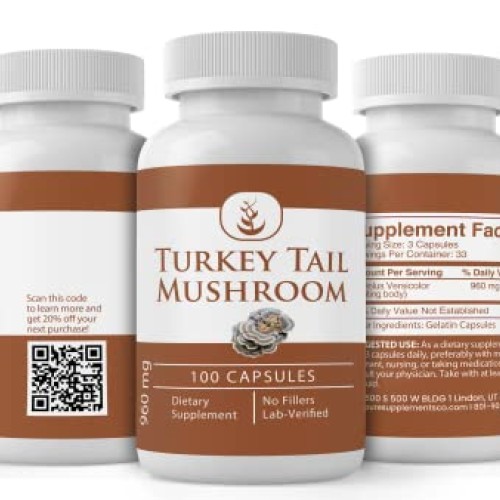 Pure Original Ingredients Turkey Tail Mushroom, 100 Capsules Al...