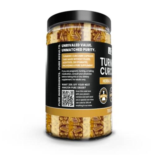 Pure Original Ingredients Turmeric Curcumin 730 Capsules No Magne...