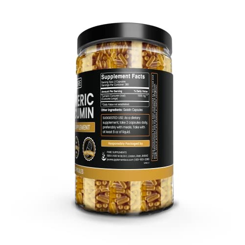 Pure Original Ingredients Turmeric Curcumin 730 Capsules No Magne...