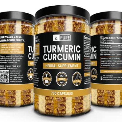 Pure Original Ingredients Turmeric Curcumin 730 Capsules No Magne...