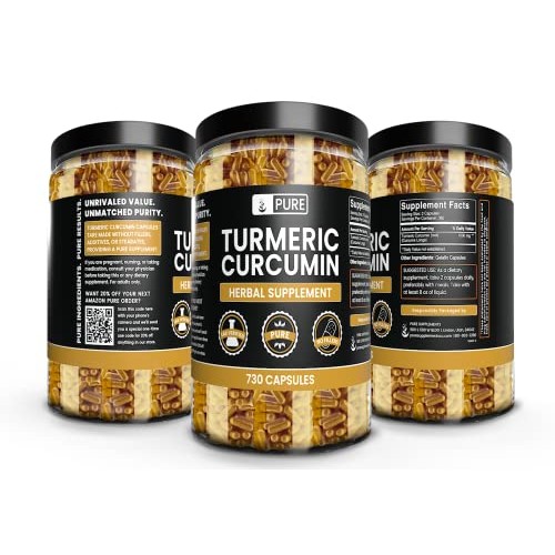 Pure Original Ingredients Turmeric Curcumin 730 Capsules No Magne...
