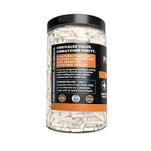 Pure Psyllium Husk 730 Capsules Potent, Natural Source & Gluten...