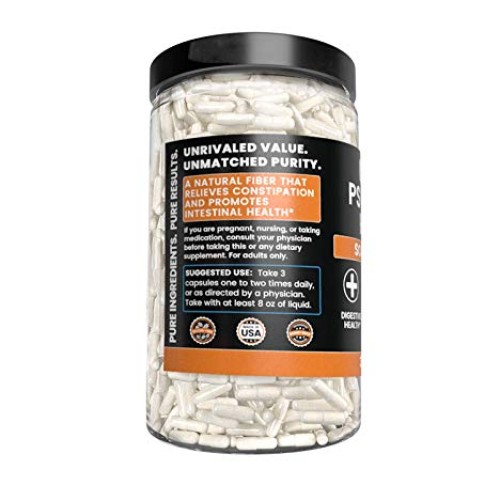 Pure Psyllium Husk 730 Capsules Potent, Natural Source & Gluten...