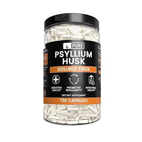 Pure Psyllium Husk 730 Capsules Potent, Natural Source & Gluten...
