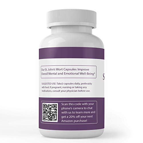 St. John’s Wort 100 Capsules Non-GMO & Gluten-Free, Relaxation,...