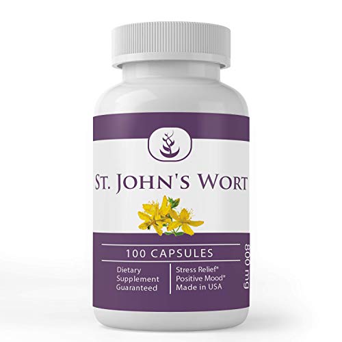 St. John’s Wort 100 Capsules Non-GMO & Gluten-Free, Relaxation,...