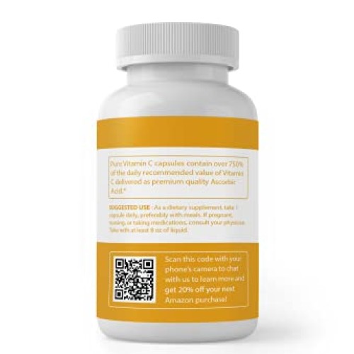 Vitamin C 100 Capsules 1000% Daily Value, Ascorbic Acid, Non-GM...