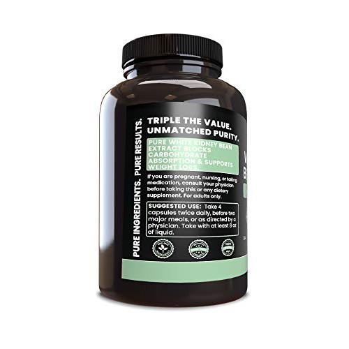 White Kidney Bean Extract 365 Capsules Keto-Friendly, Non-GMO &...
