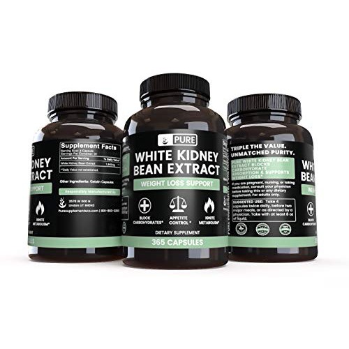 White Kidney Bean Extract 365 Capsules Keto-Friendly, Non-GMO &...