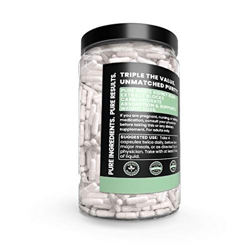 White Kidney Bean Extract, 730 Capsules, 1840mg Serving, 3 Month ...