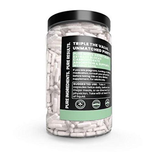 White Kidney Bean Extract, 730 Capsules, 1840mg Serving, 3 Month ...