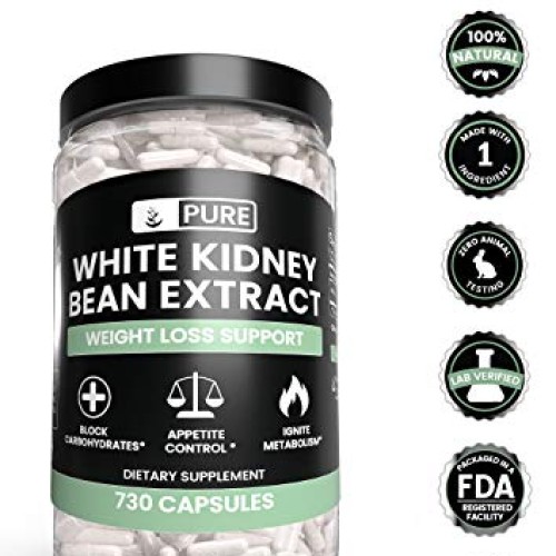 White Kidney Bean Extract, 730 Capsules, 1840mg Serving, 3 Month ...
