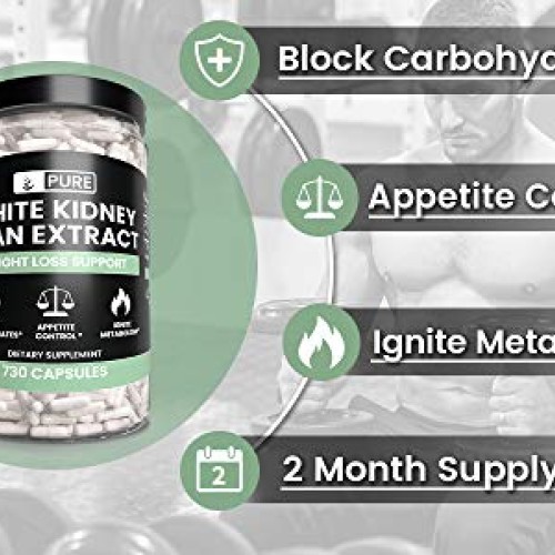 White Kidney Bean Extract, 730 Capsules, 1840mg Serving, 3 Month ...