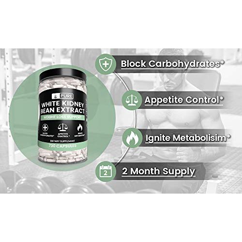 White Kidney Bean Extract, 730 Capsules, 1840mg Serving, 3 Month ...