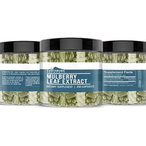 White Mulberry Leaf Extract, 200 Capsules, Premium Quality & 100%...
