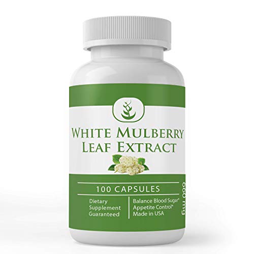 White Mulberry Leaf Extract, 660mg Serving, 100 Capsules, Premium...