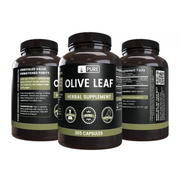 Pure Original Ingredients Olive Leaf 365 Capsules No Magnesium ...