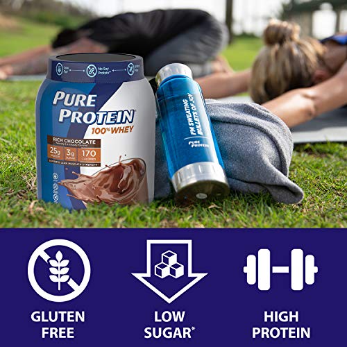 Natural Whey Protein Powder by Pure Protein, Gluten Free, Keto Fr...