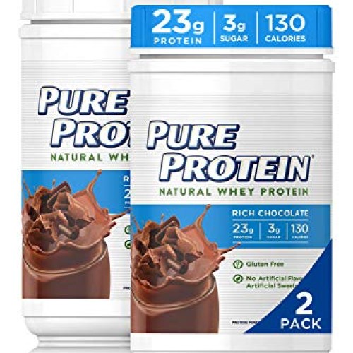 Natural Whey Protein Powder by Pure Protein, Gluten Free, Keto Fr...