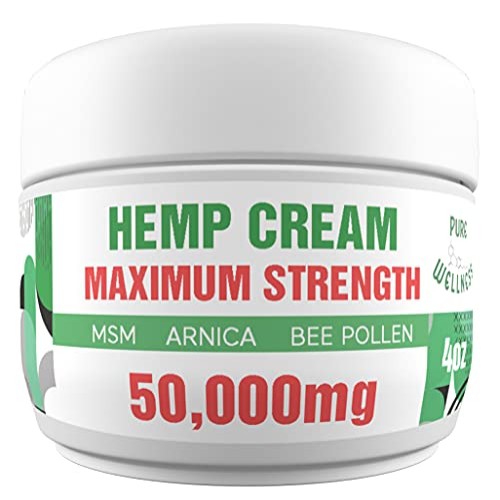 Hemp Extract Cream Maximum Strength Relief Large 4oz - MSM Arnica...