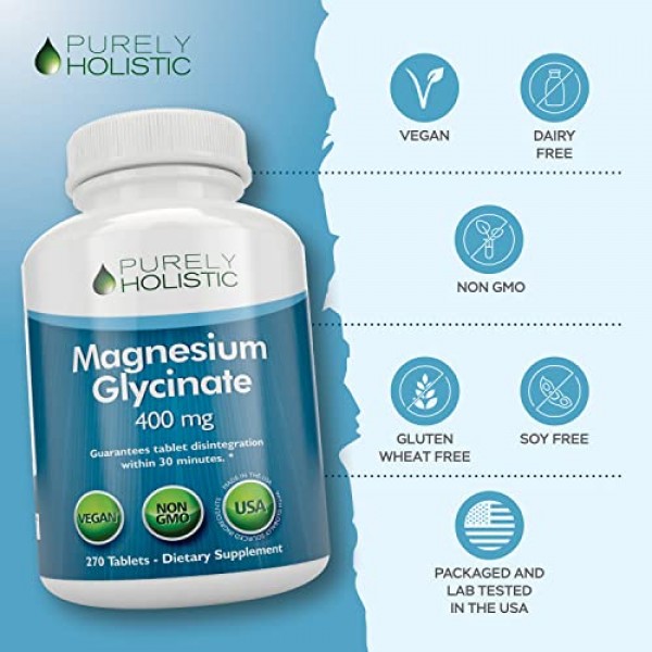 Magnesium Glycinate 400mg - 100% More 270 Magnesium Tablets not ...