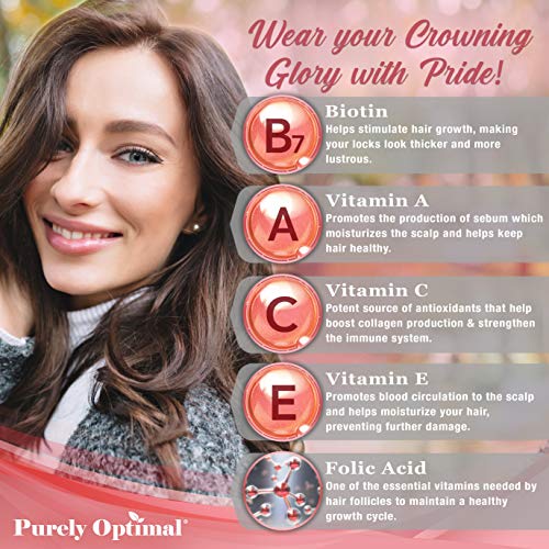 Premium Hair Vitamins Supplement - Gummy Vitamins w/ Biotin, Foli...