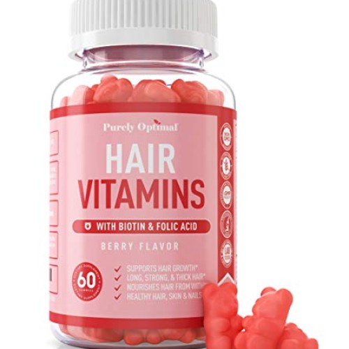 Premium Hair Vitamins Supplement - Gummy Vitamins w/ Biotin, Foli...