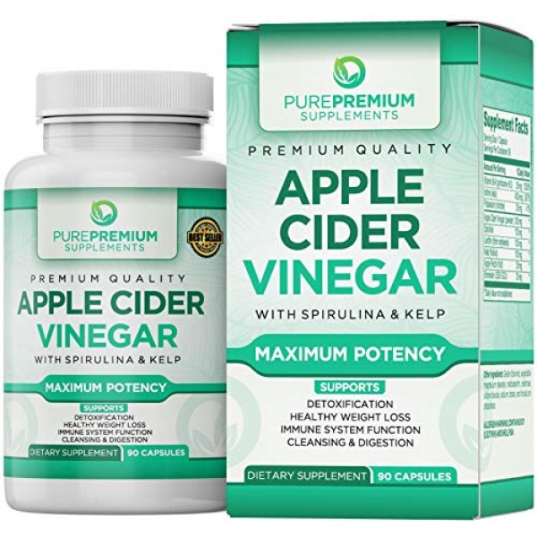 Premium Apple Cider Vinegar Capsules by PurePremium Maximum Stre...